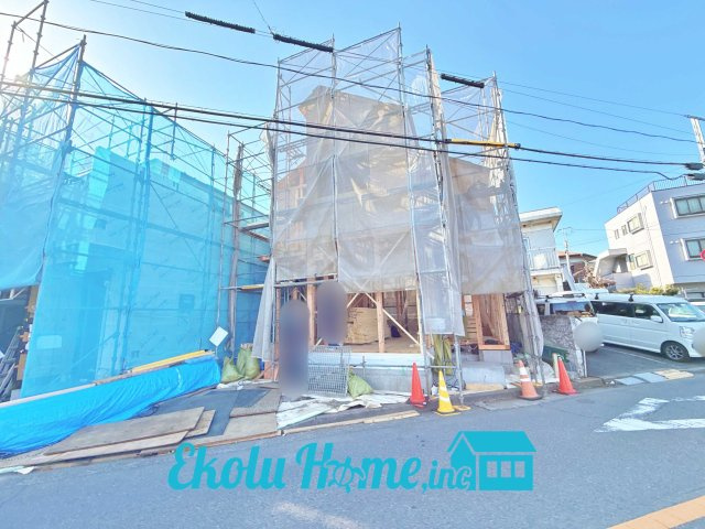 昭島市松原町2期　全2棟　1号棟の前面道路含む現地写真