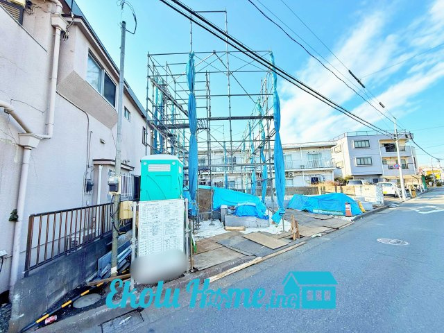昭島市松原町2期　全2棟　2号棟の前面道路含む現地写真