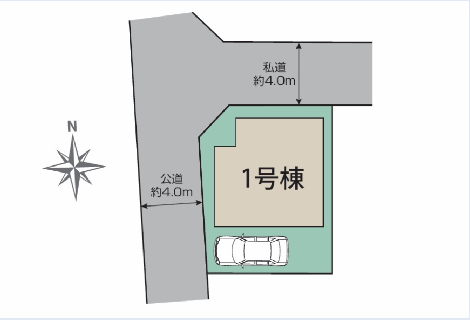 仲介手数料無料　所沢市北所沢町　新築戸建　全１棟の区画図