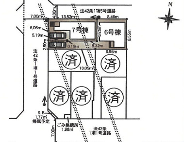 葛飾区水元４丁目　新築戸建ての区画図