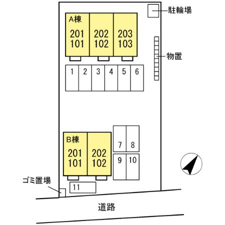 ラフィーネ・ビジュ Ｂの区画図