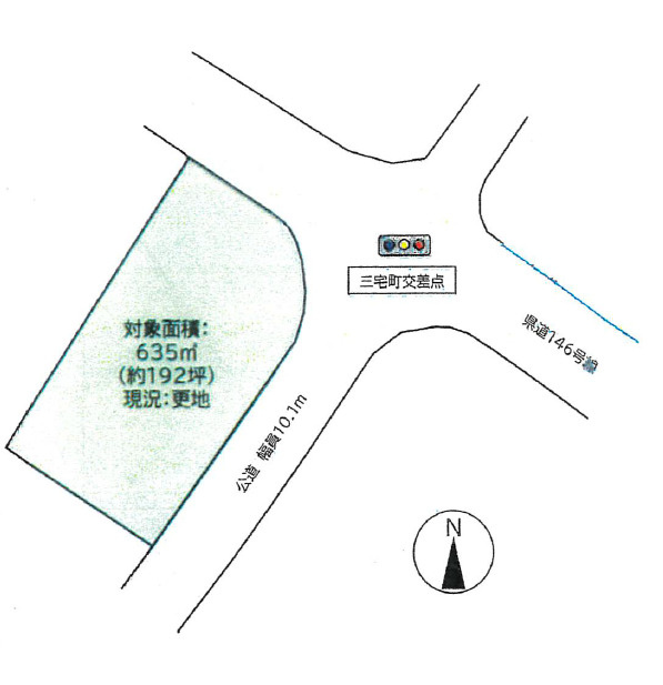 守山市三宅町の事業用地の区画図