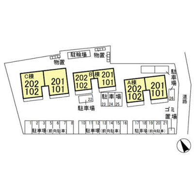 【区画図】 | ウィルモア鶴 Ｃ