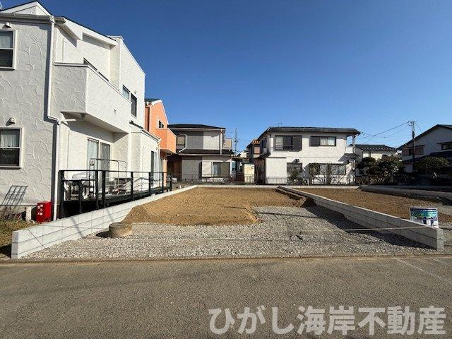 茅ヶ崎市美住町　新築戸建　全6棟の外観|2月21日撮影　建築前　現地外観