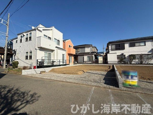 茅ヶ崎市美住町　新築戸建　全6棟の外観|2月21日撮影　建築前　現地外観