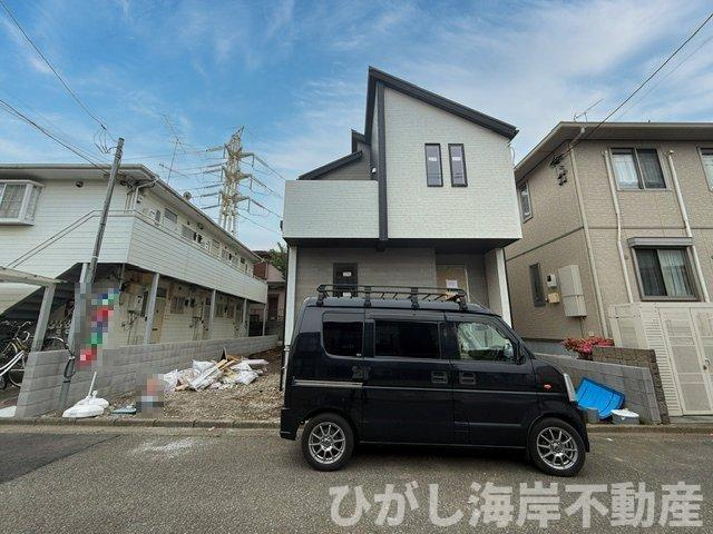 茅ヶ崎市堤　新築戸建の外観|5月23日撮影　建築中　現地外観