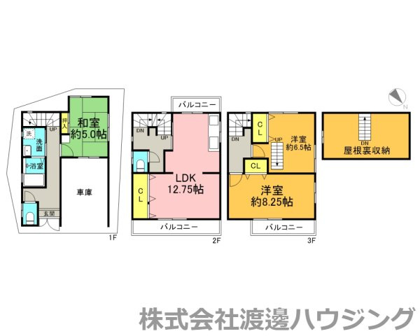 打上宮前町一戸建の間取り