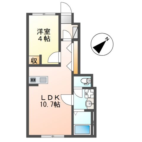 賃貸アパート500577新築工事の間取り