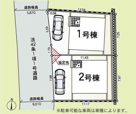 藤沢市善行坂１丁目新築戸建て　第6-2号棟の区画図|配置図「藤沢市善行坂１丁目新築戸建て」