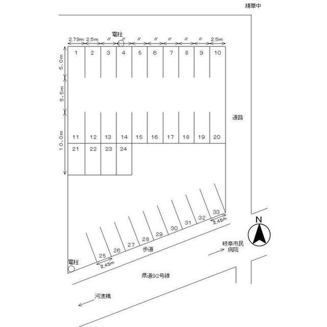 岐阜市鏡島精華１丁目の駐車場の間取り