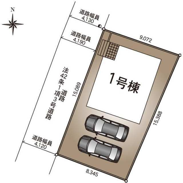 クレイドルガーデン小山市間々田第11　新築一戸建ての区画図
