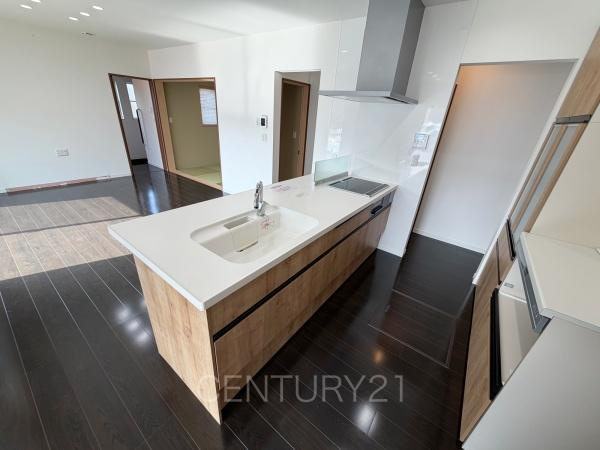 高崎市吉井町吉井中古一戸建てのキッチン|リビングを見通せるカウンターキッチン