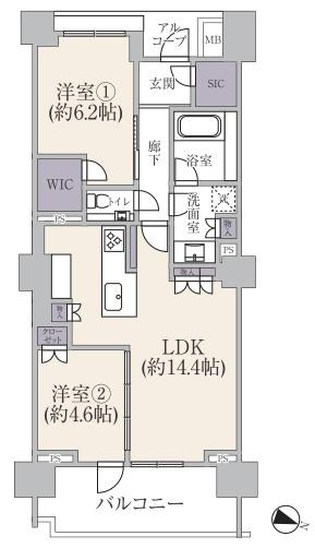 【間取り】 | ドレッセWISEたまプラーザB棟