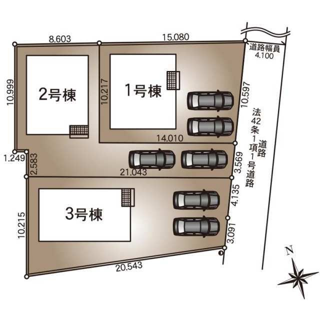 クレイドルガーデン小山市喜沢第８　新築一戸建ての区画図