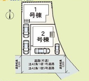 ♥♥那覇市与儀第1－2号棟の区画図
