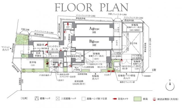 クレイシアIDZ(アイズ)蒲田の区画図|1階共有部等区画図　