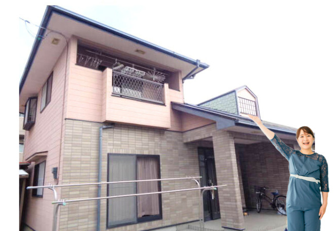 志津川町の売住宅　松山市志津川の中古戸建の外観|外観は落ち着いています