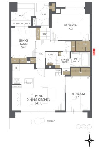 【間取り】ファミール大和八木畝傍苑 
