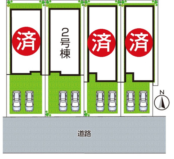 18(土)19(日)現地説明会　伊丹市野間　ラスト1邸の区画図|全４区画