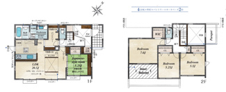 【間取り】 | 千葉市稲毛区長沼町　新築分譲住宅１号棟 | 千葉市稲毛区長沼町　１号棟　４LDK