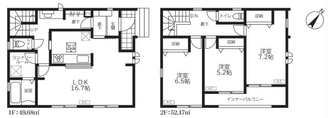 【区画図】 | 久喜市鷲宮駅Ⅲ　Livele Fine　新築戸建　全2棟　2号棟