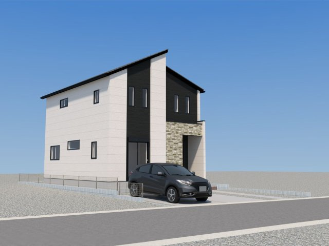 久留米市西町　新築戸建【1号棟】の外観パース
