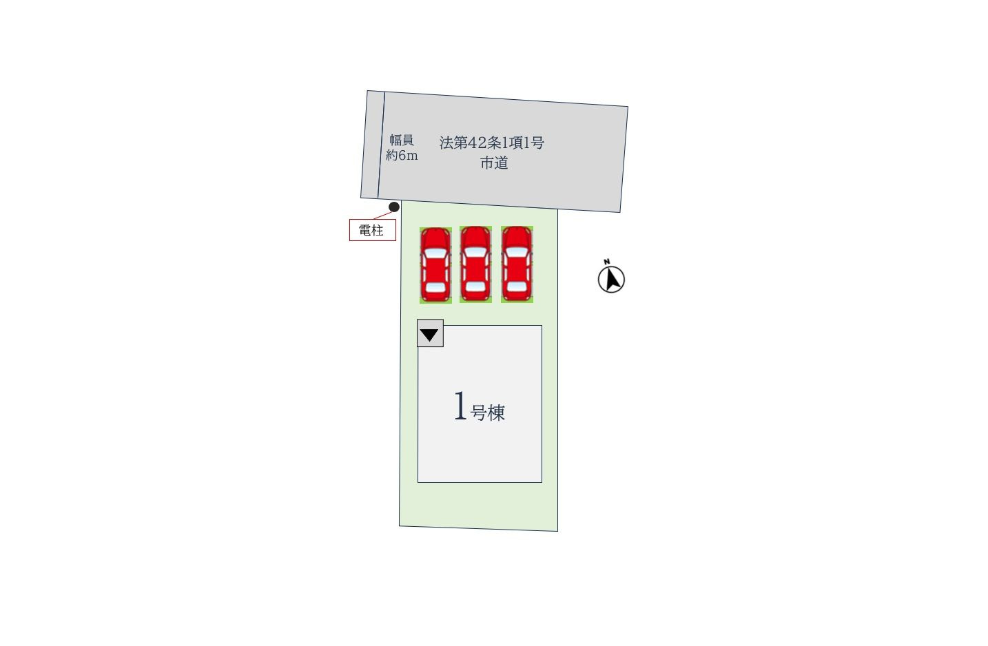 久留米市西町　新築戸建【1号棟】の区画図