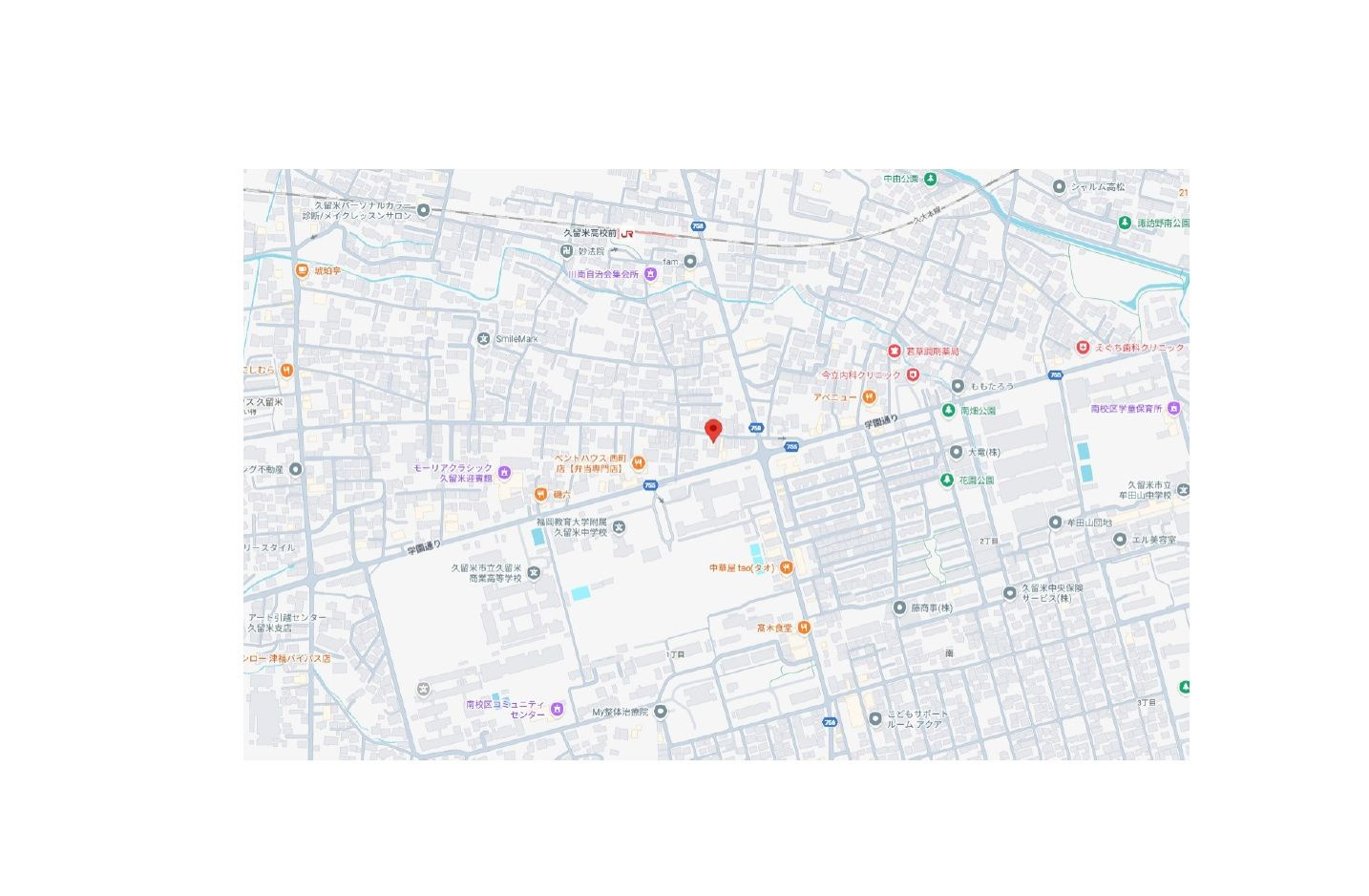 久留米市西町　新築戸建【1号棟】の地図