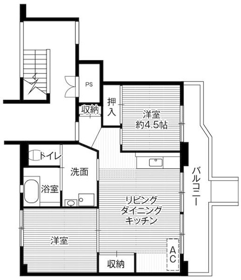 【間取り】 | ビレッジハウス上三川2号棟