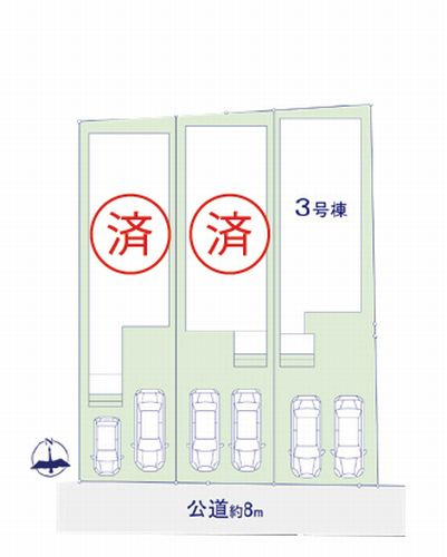 【外観】 | 【仲介手数料０円】茅ヶ崎市香川4丁目　新築一戸建て　3号棟　全3棟 | 3号棟　茅ヶ崎市香川4丁目　新築一戸建て　全3棟