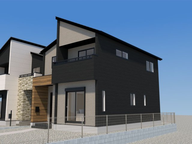 久留米市江戸屋敷１丁目　新築戸建【2号棟】の外観パース