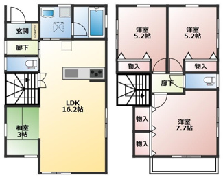 【間取り】 | 岩槻区宮町貸戸建て