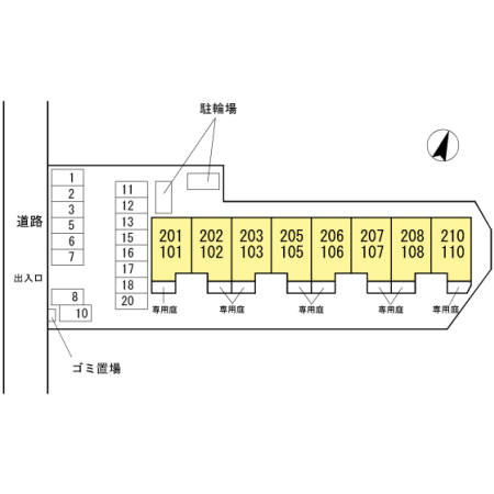 すずらんハイツの区画図