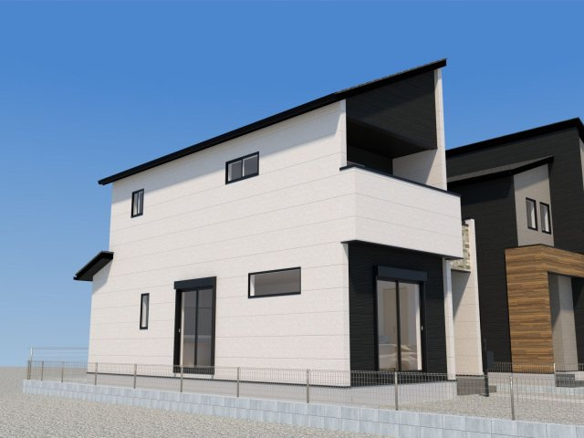 久留米市江戸屋敷１丁目　新築戸建【1号棟】の外観パース