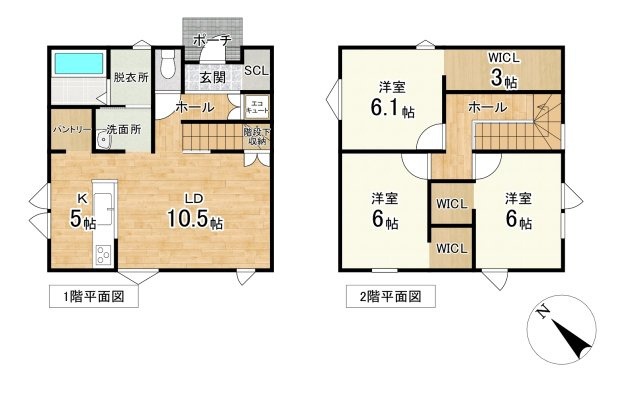 釧路市愛国東1丁目Kospaモデル▽家事動線と収納力が自慢の高性能な家