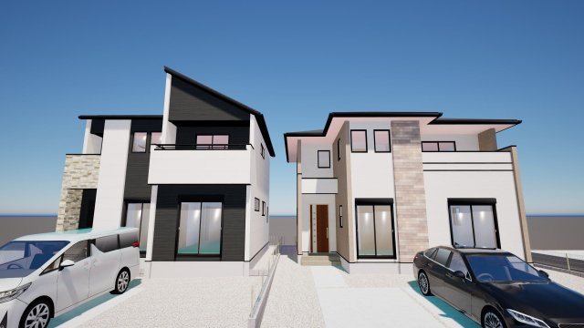 久留米市白山町　新築戸建【2号棟】の外観パース