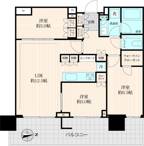 SKY DUO PARK VILLAGE T棟  33階の間取り|33階、東向き、71.01㎡の3LDKの間取りです。