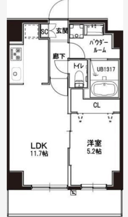 GraziaKamataグラーツィアカマタの間取り|1LDKインターネット無料