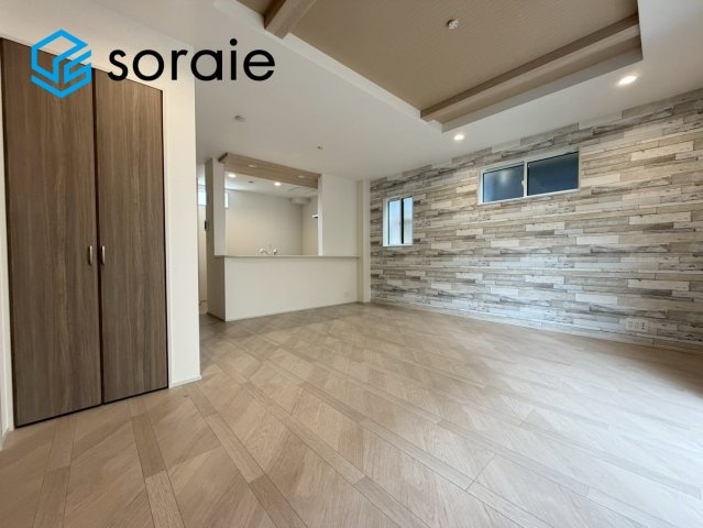 所沢市新所沢　全1棟　新築戸建の居間・リビング