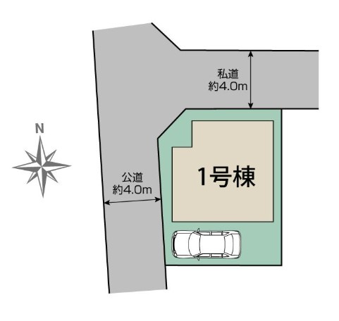 所沢市新所沢　全1棟　新築戸建の区画図
