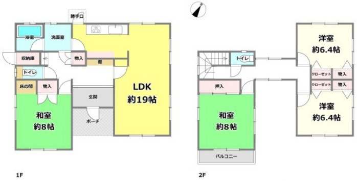 草津市若草7丁目　中古戸建ての間取り