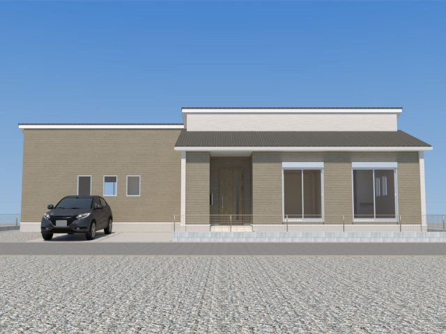 久留米市善導寺町木塚　新築戸建の外観パース