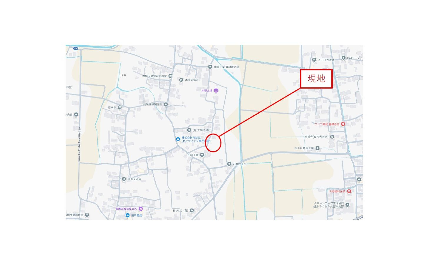 久留米市善導寺町木塚　新築戸建の地図