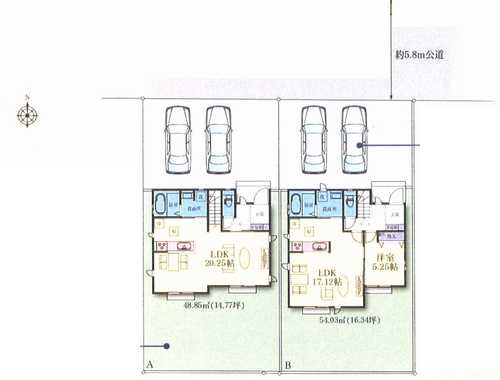 海老名市門沢橋6丁目　新築戸建全2棟　B号棟の区画図