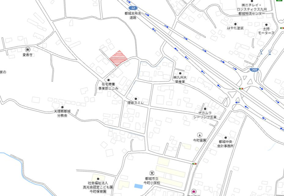 都城市今町の売地の土地図