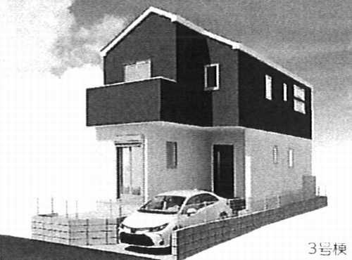 海老名市国分南7期　新築戸建全3棟　3号棟の外観パース