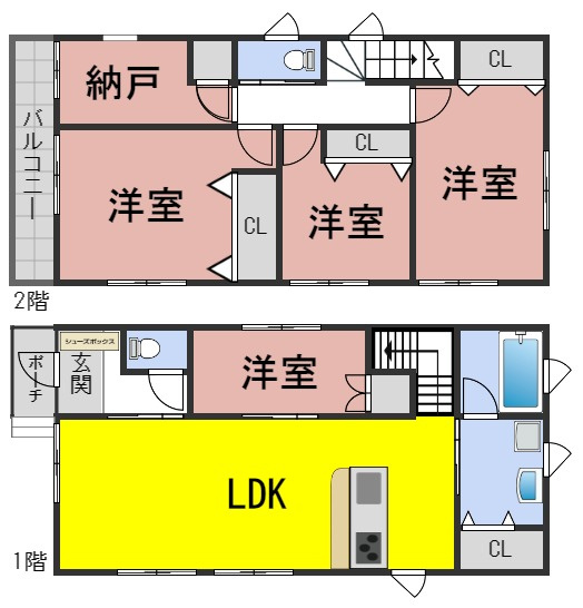 ６６２２１　岐阜市加納南陽町中古戸建ての間取り