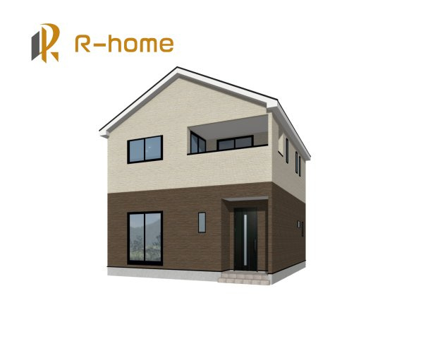 つくば市観音台第15　新築戸建て　1号棟の外観パース|2026年5月完成予定！近隣の同仕様完成物件をご見学いただけます♪