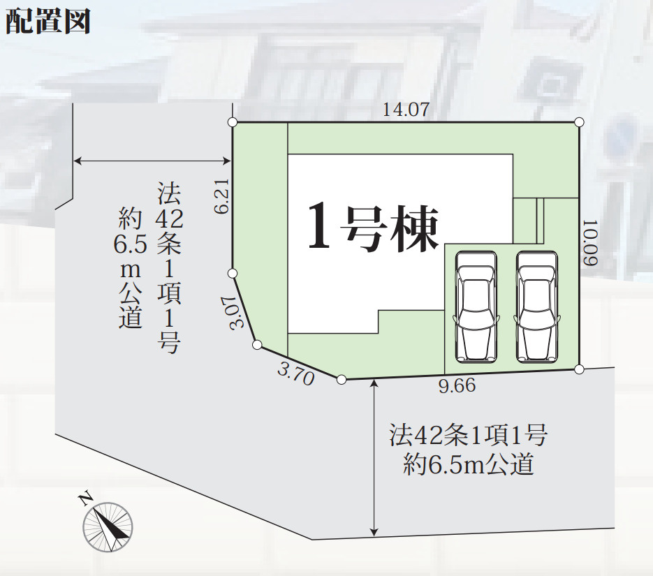 横浜市磯子区杉田８丁目 新築戸建て【仲介手数料無料】カースペース2台の区画図
