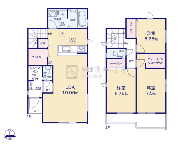 【間取り】 | 陽の光をたっぷりと浴びながら気持ち良く生活が出来ます。夢のマイホーム、夢ではなく実現出来ます！見学・ご相談等、お気軽にご連絡下さい。